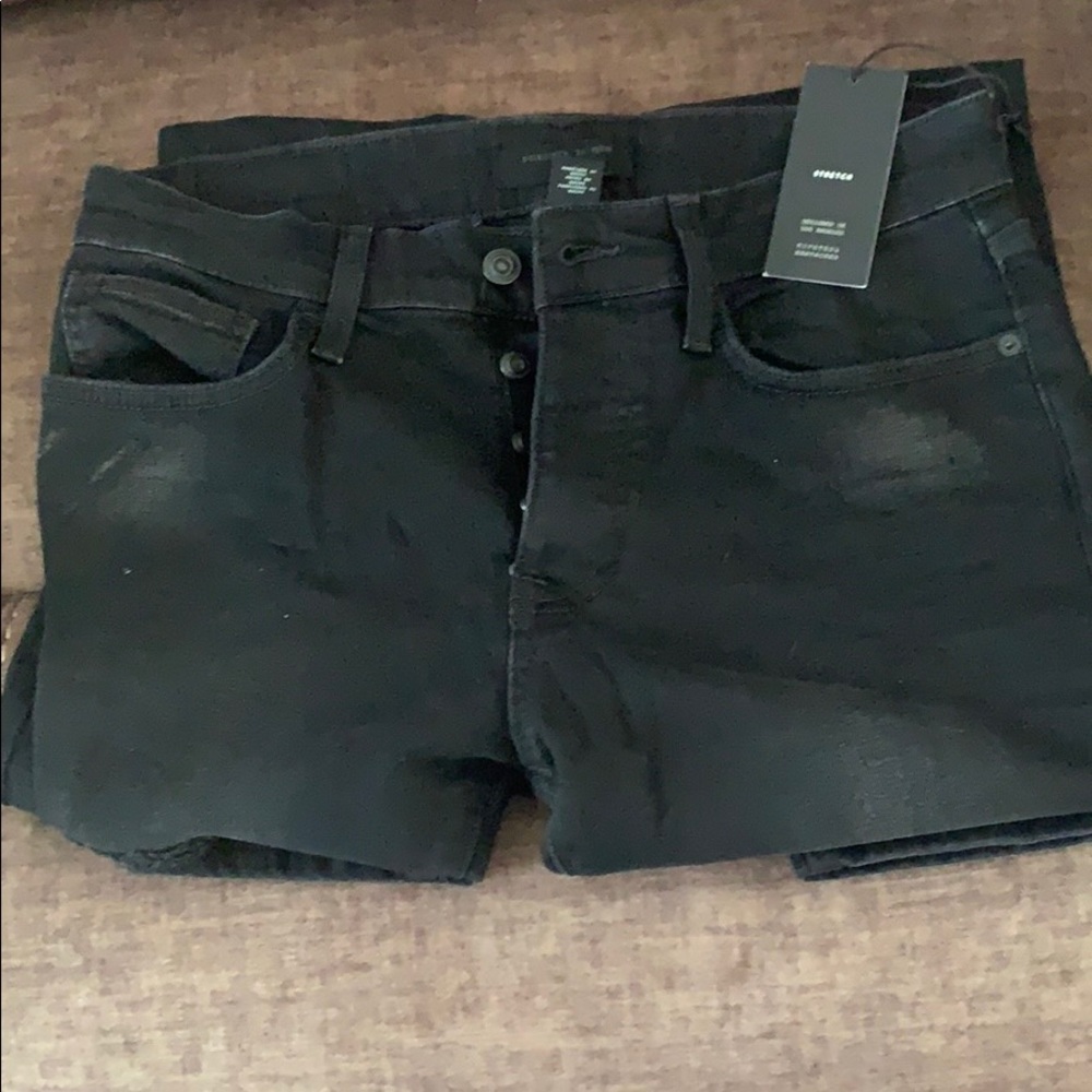 Forever 21 men black jeans with cuts